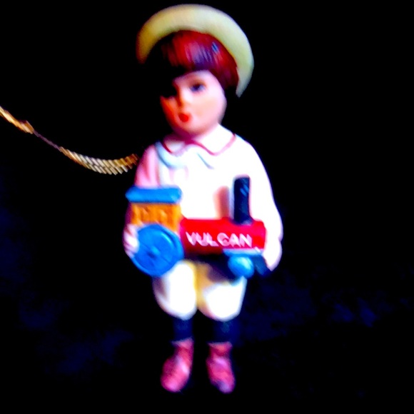 Christmas in July "PARRY" JAN HAGARA  Limited VTG ornament boy train - Picture 4 of 5